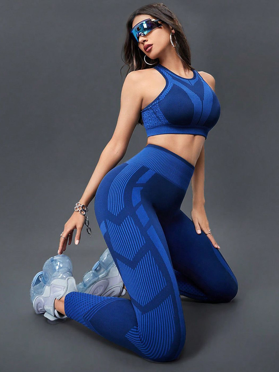 

StyleCast Women Top with Leggings, Navy blue