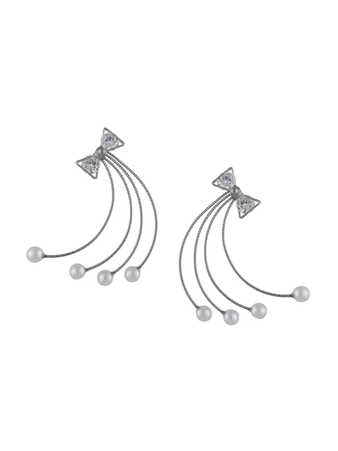 

HIGH TRENDZ Contemporary Half Hoop Earrings, Silver