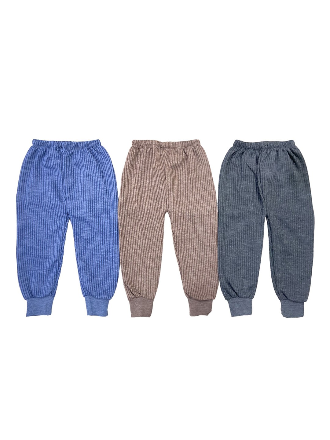 

Mank D Kids Pack Of 3 Cotton Mid-Rise Joggers, Brown
