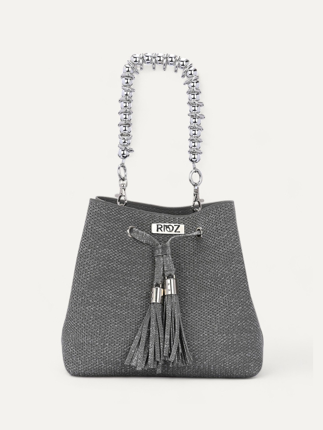 

Rioz Oversized Swagger Hobo Bag with Tasselled, Grey