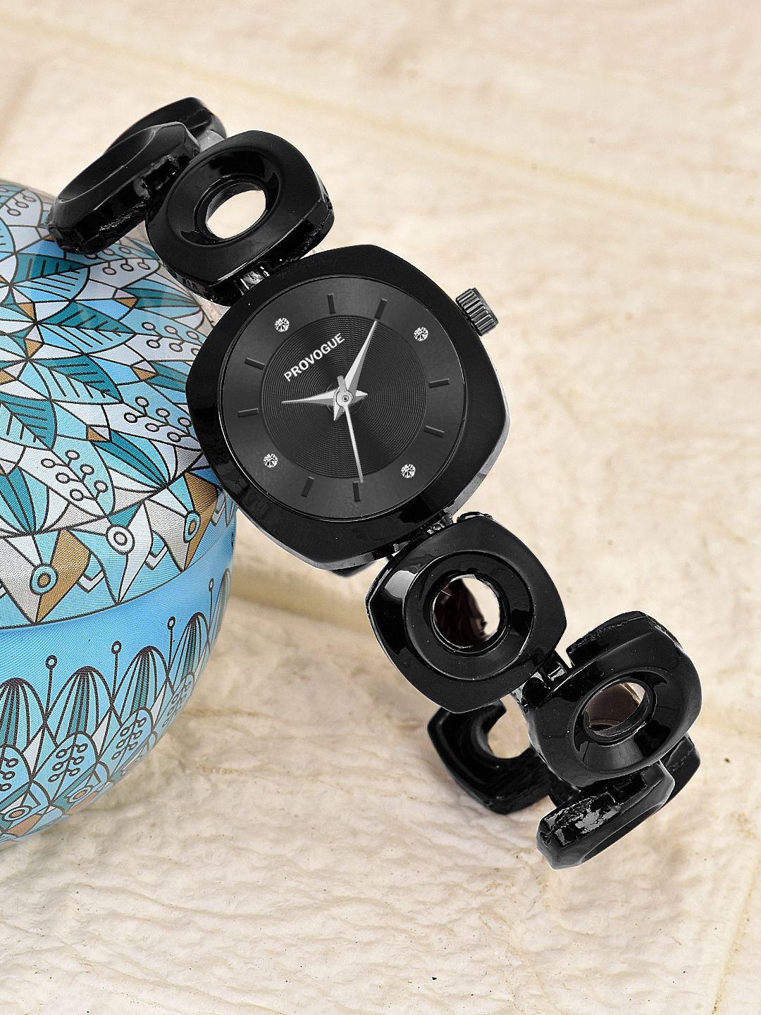 

Provogue Women Dial & Bracelet Style Straps Analogue Watch HOBPR-124-BK, Black