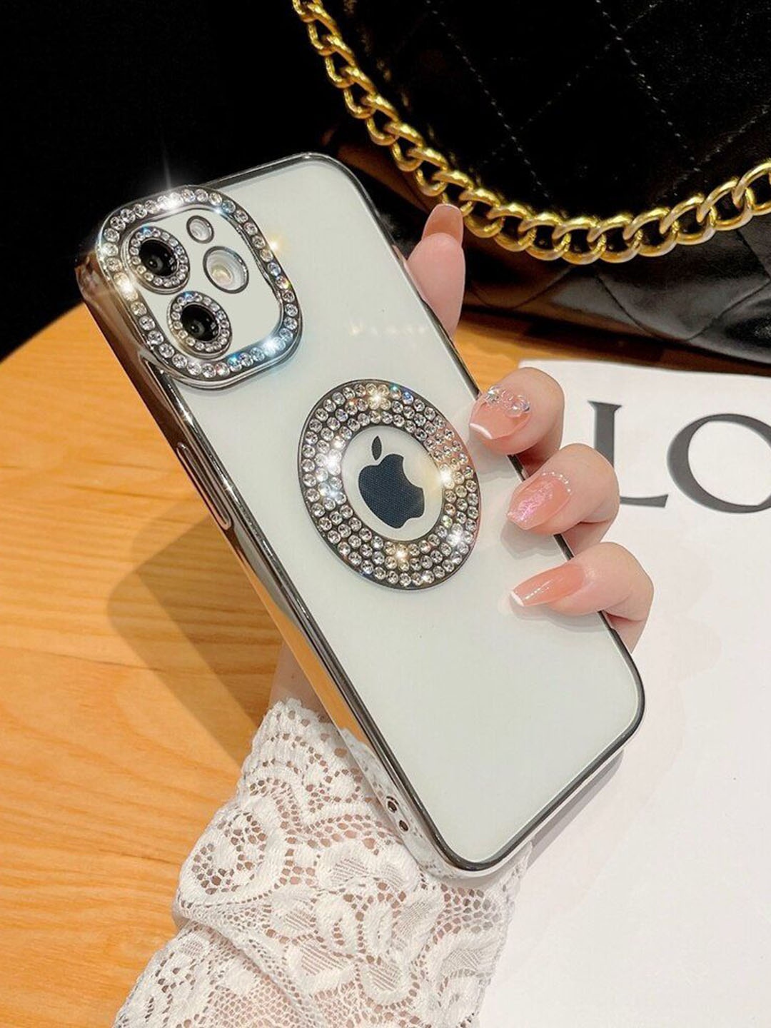 

LuxuryKase iPhone 11 LK030 Logo Hole Case, Silver