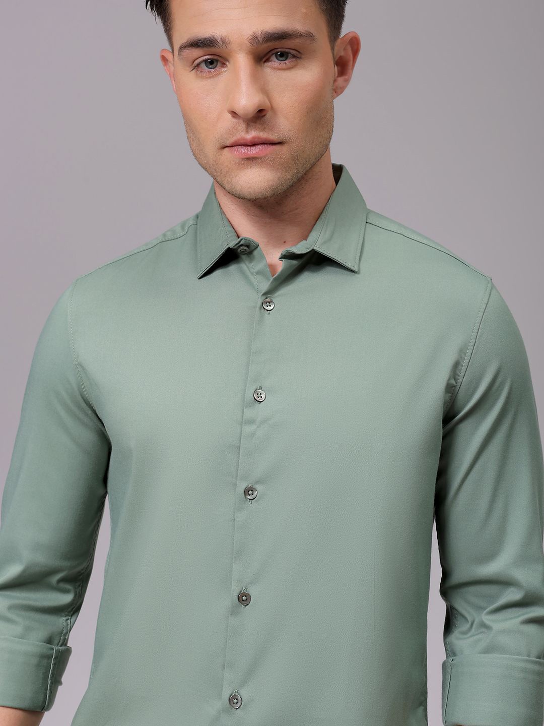 

The Indian Garage Co Men Slim Fit Opaque Party Shirt, Green