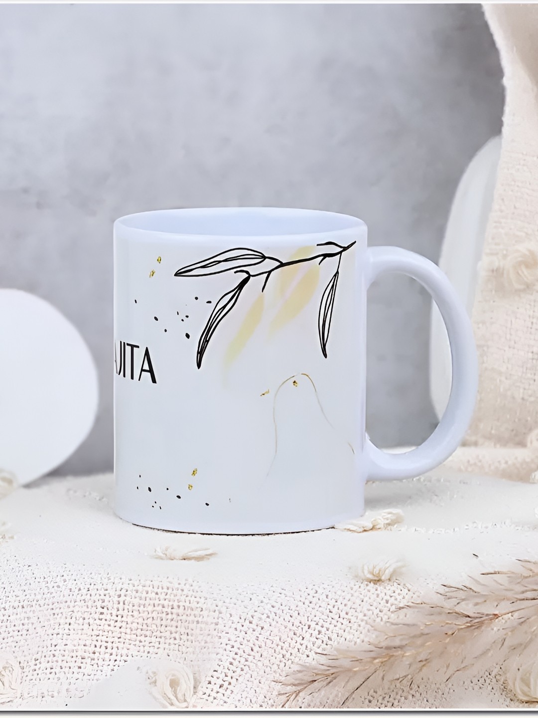 

fnp Multicoloured Printed Ceramic Glossy Mugs Set of Cups and Mugs, White