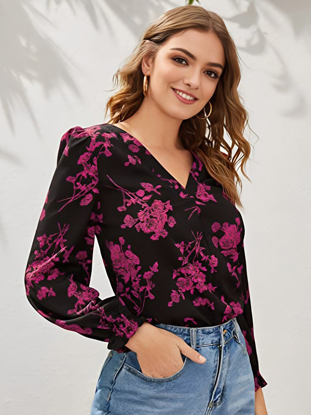 

Stylecast X Slyck Floral Printed Top, Pink