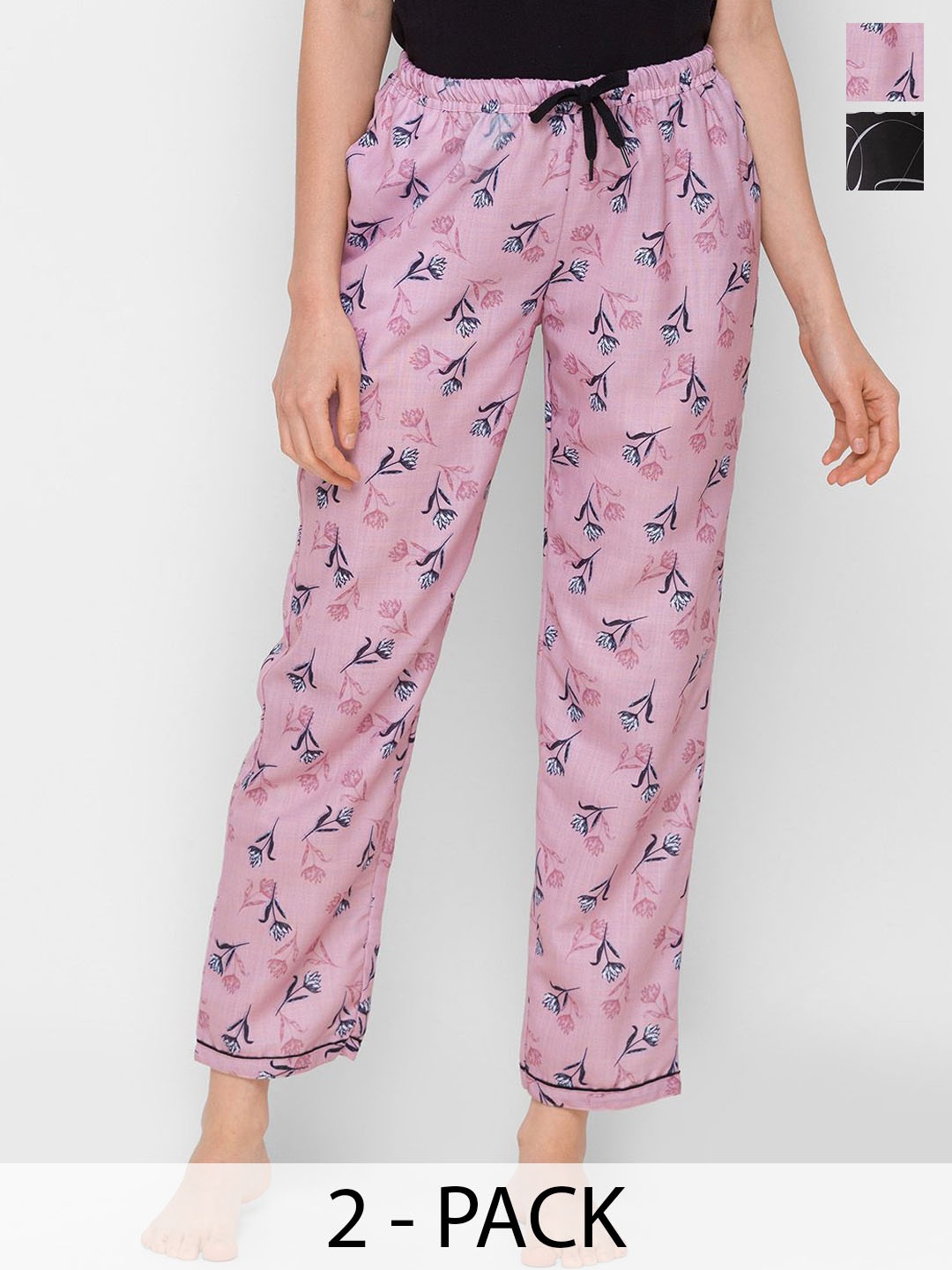 

FashionRack Women Pack Of 2 Printed Pyjamas, Pink