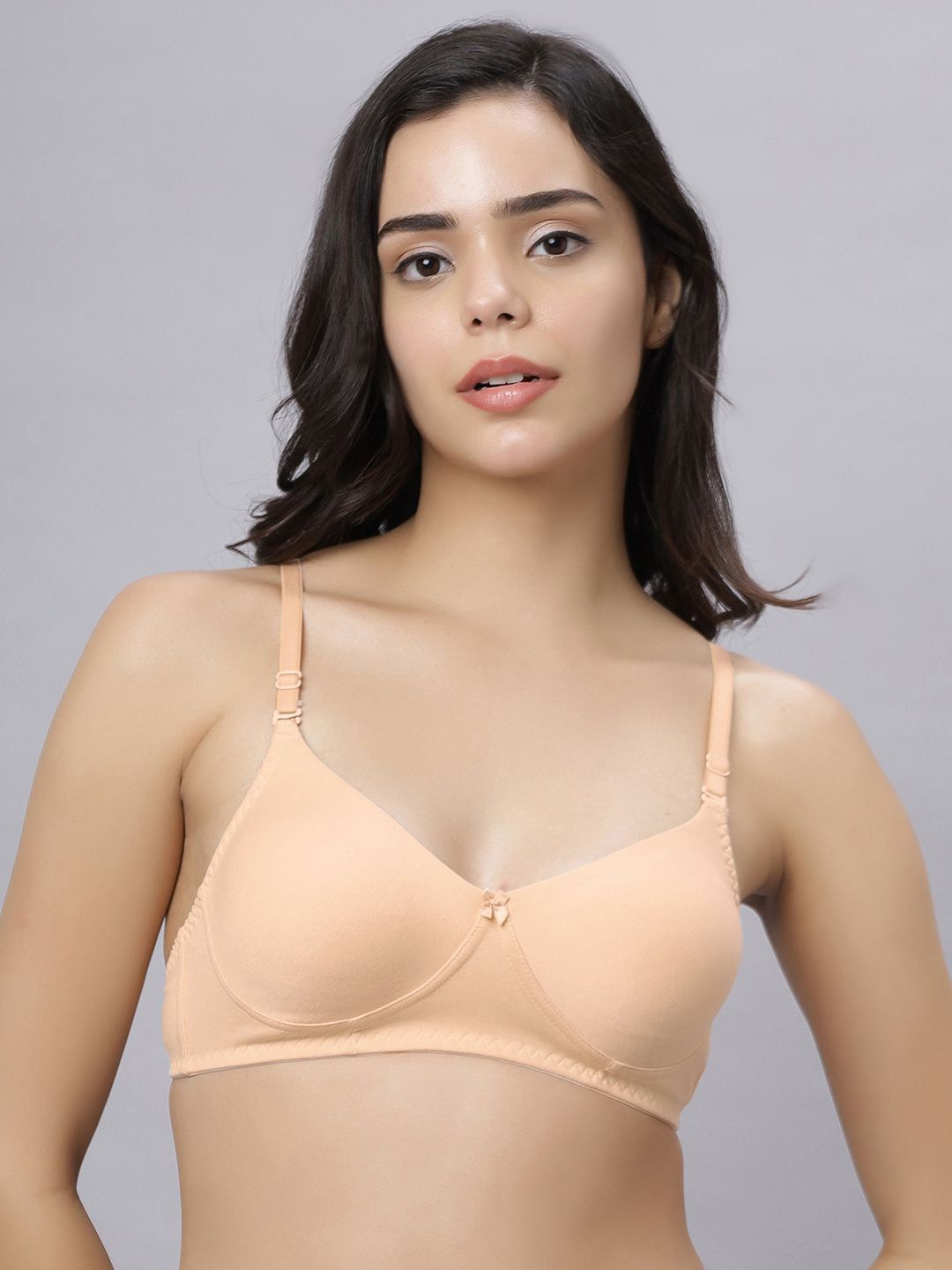 

Anoma Cotton Full Coverage Full Coverage Cut and Sew Non Padded Bra, Beige