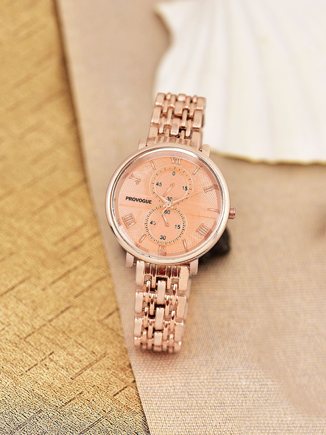 

Provogue Women Patterned Dial & Bracelet Style Straps Analogue Watch HOBPR-112-RG, Rose gold