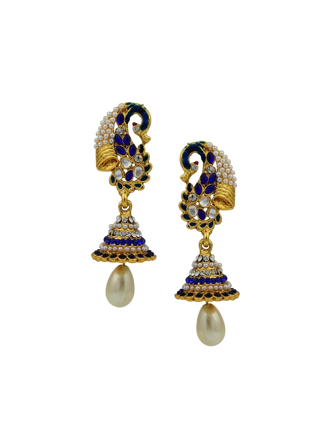 

HIGH TRENDZ Contemporary Jhumkas Earrings, Gold