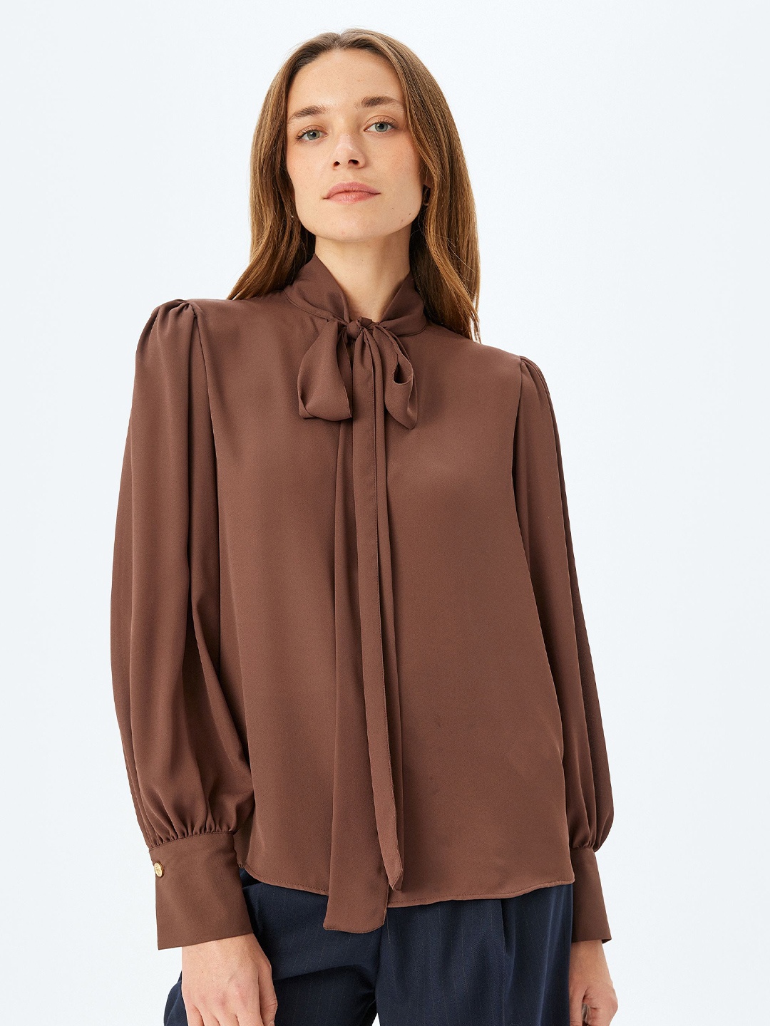 

Koton Women Opaque Casual Shirt, Coffee brown