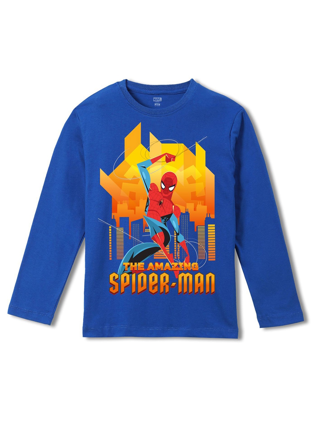 

Wear Your Mind Boys Printed Pure Cotton Applique T-shirt, Blue