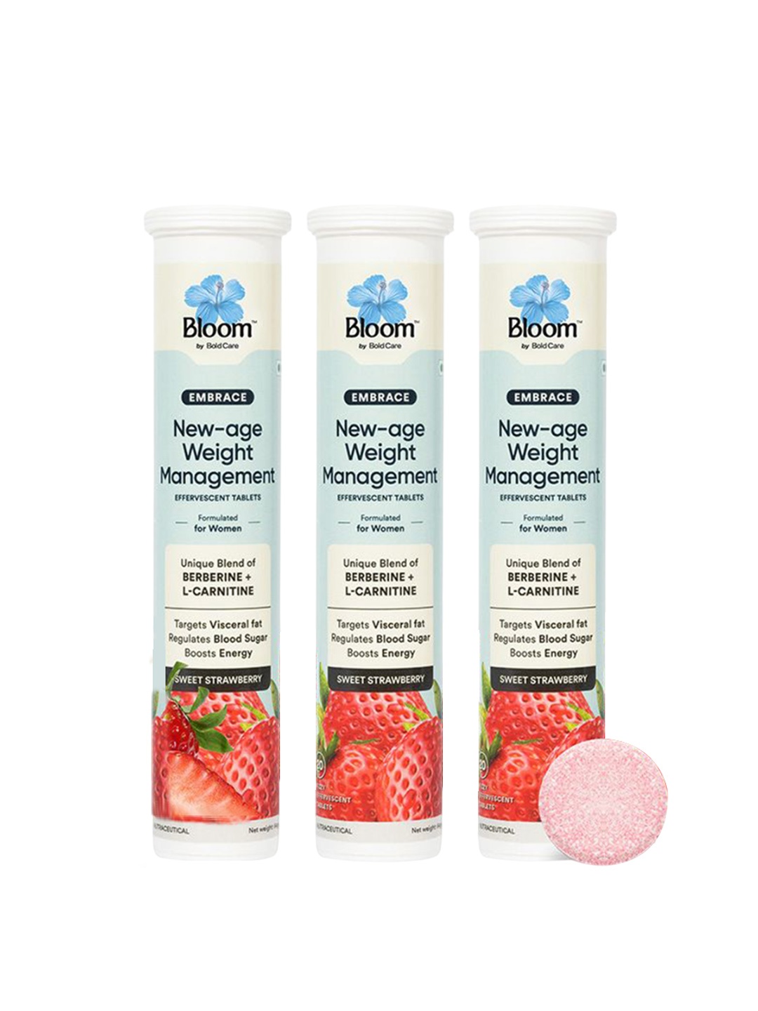 

Bloom Set Of 3 New Age Weight Management Tablets - 20 Tablets Each, Red