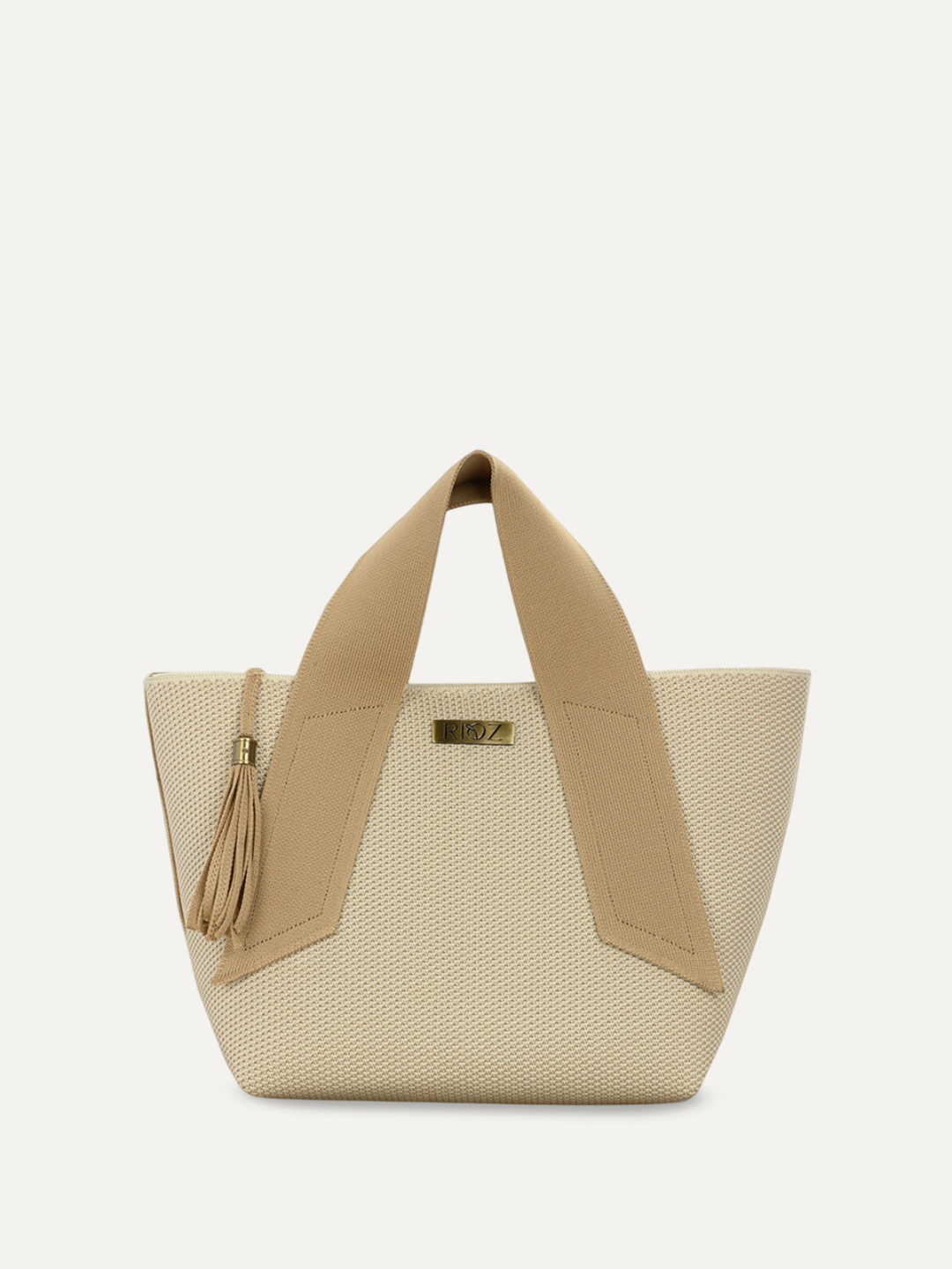 

Rioz Oversized Shopper Handheld Bag with Tasselled, Off white