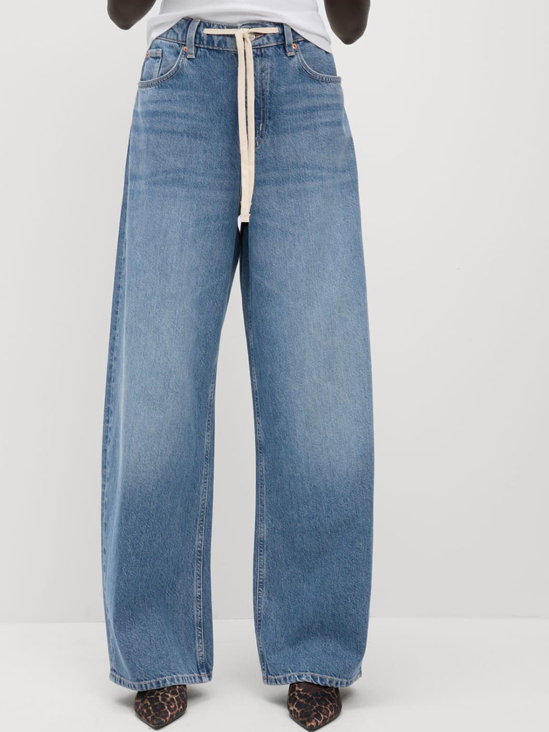 

Marks & Spencer Women Wide Leg High-Rise Jeans, Blue