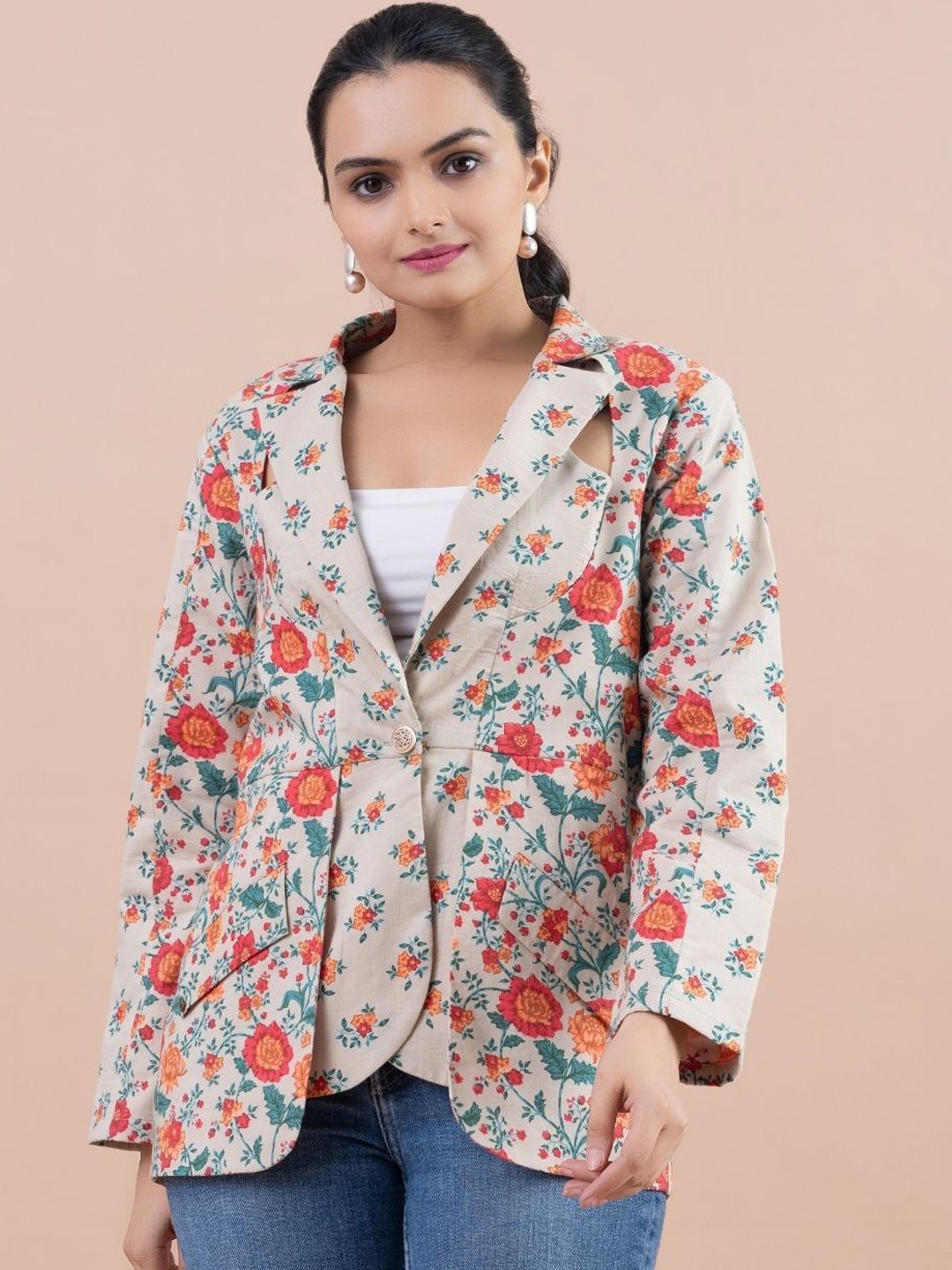 

Komarri U Women Floral Open Front Jacket, Multi