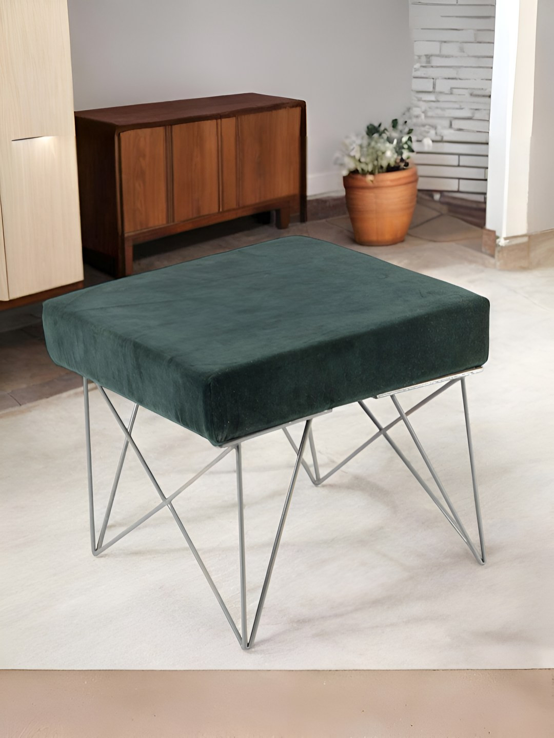 

Ikiriya Green Wooden Square Stool