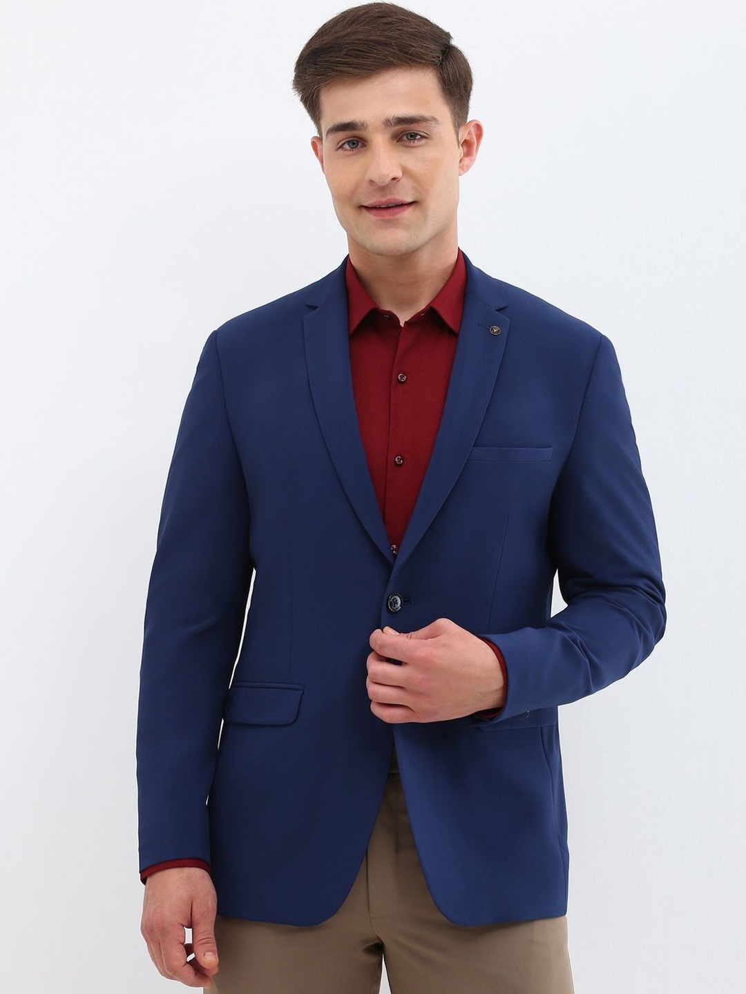 

Allen Solly Slim-Fit Single-Breasted Formal Blazer, Blue