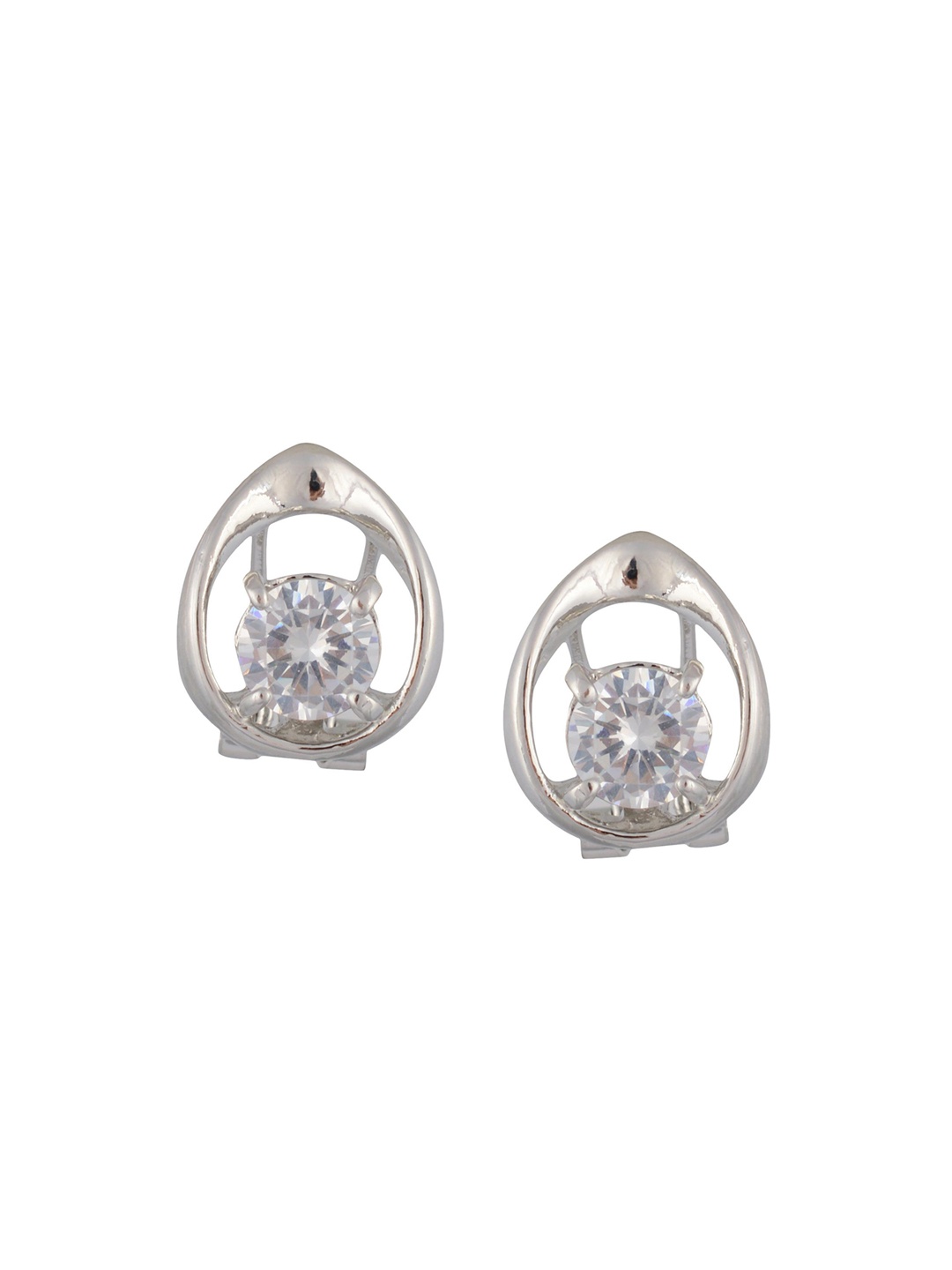 

HIGH TRENDZ Contemporary Half Hoop Earrings, Silver