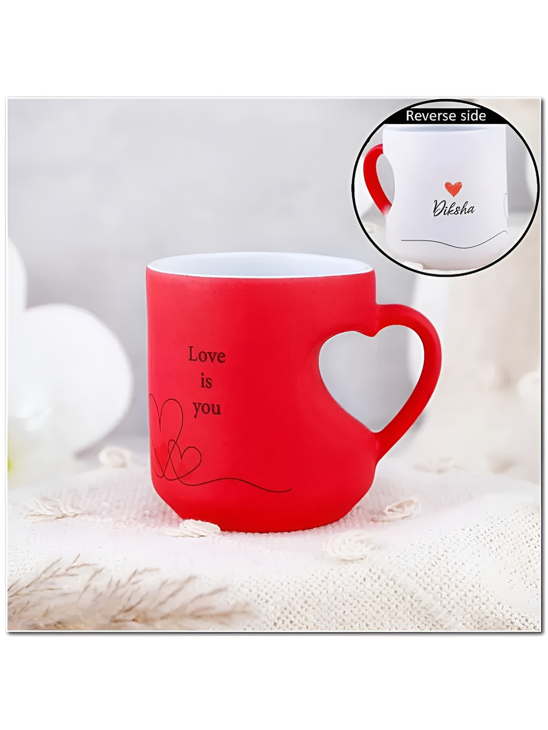 

fnp Multicoloured Printed Ceramic Glossy Mugs Set of Cups and Mugs, Red