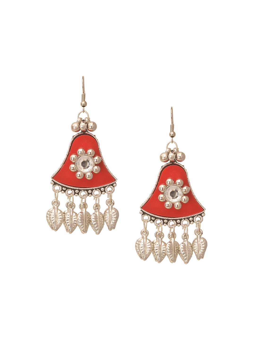

HIGH TRENDZ Contemporary Drop Earrings, Red
