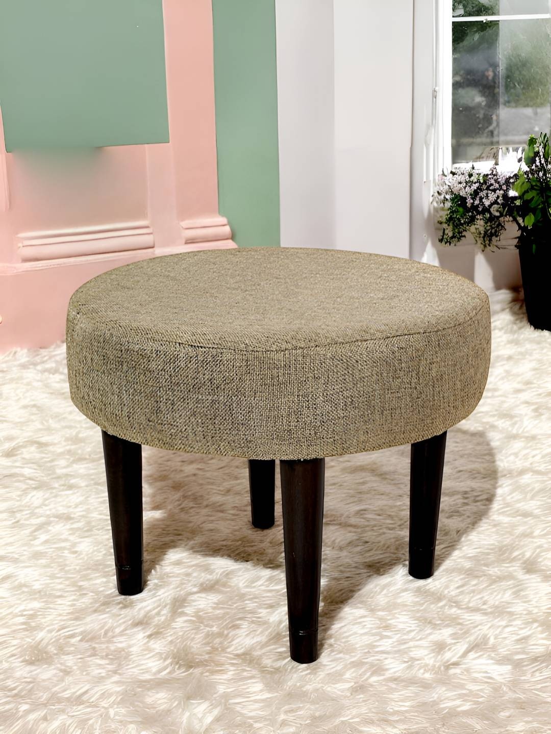 

Ikiriya Brown & Beige Textured Wooden Stool