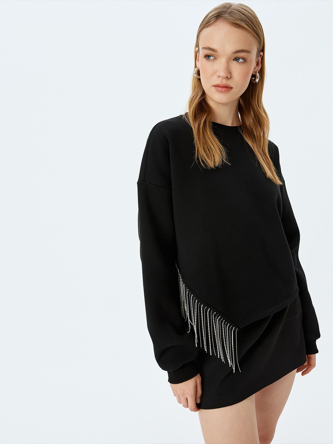 

Koton Women Round Neck Sweatshirt, Black