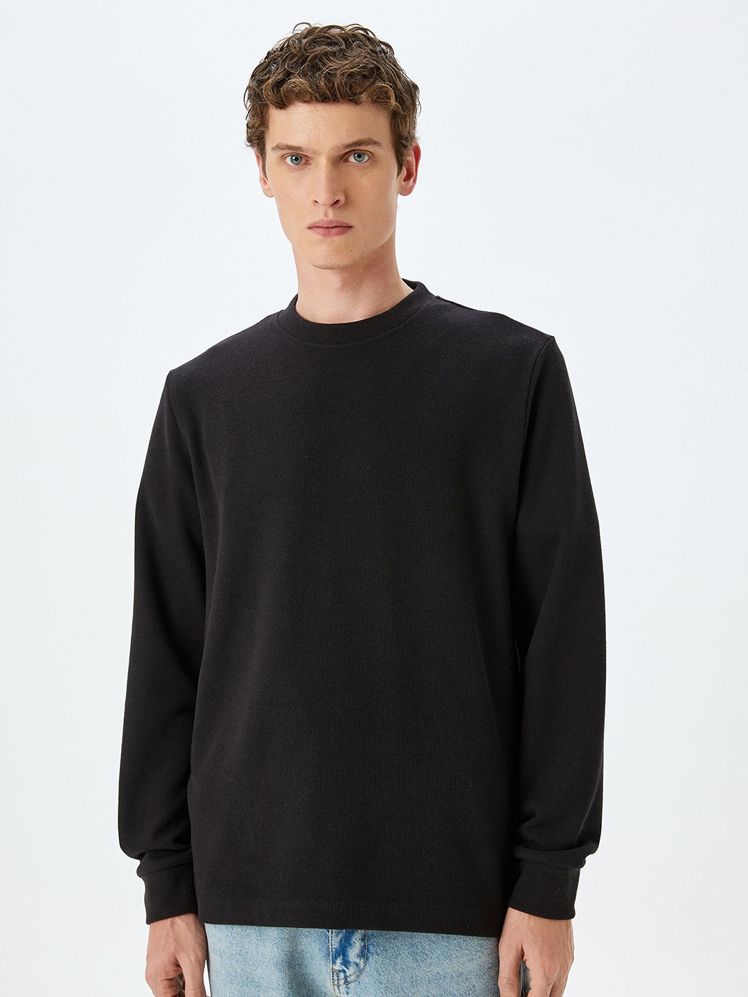 

Koton Men Round Neck Long Sleeves Pullover Sweatshirt, Black