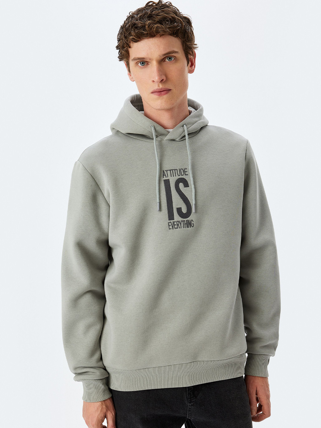 

Koton Men Hooded Pullover Sweatshirt, Grey
