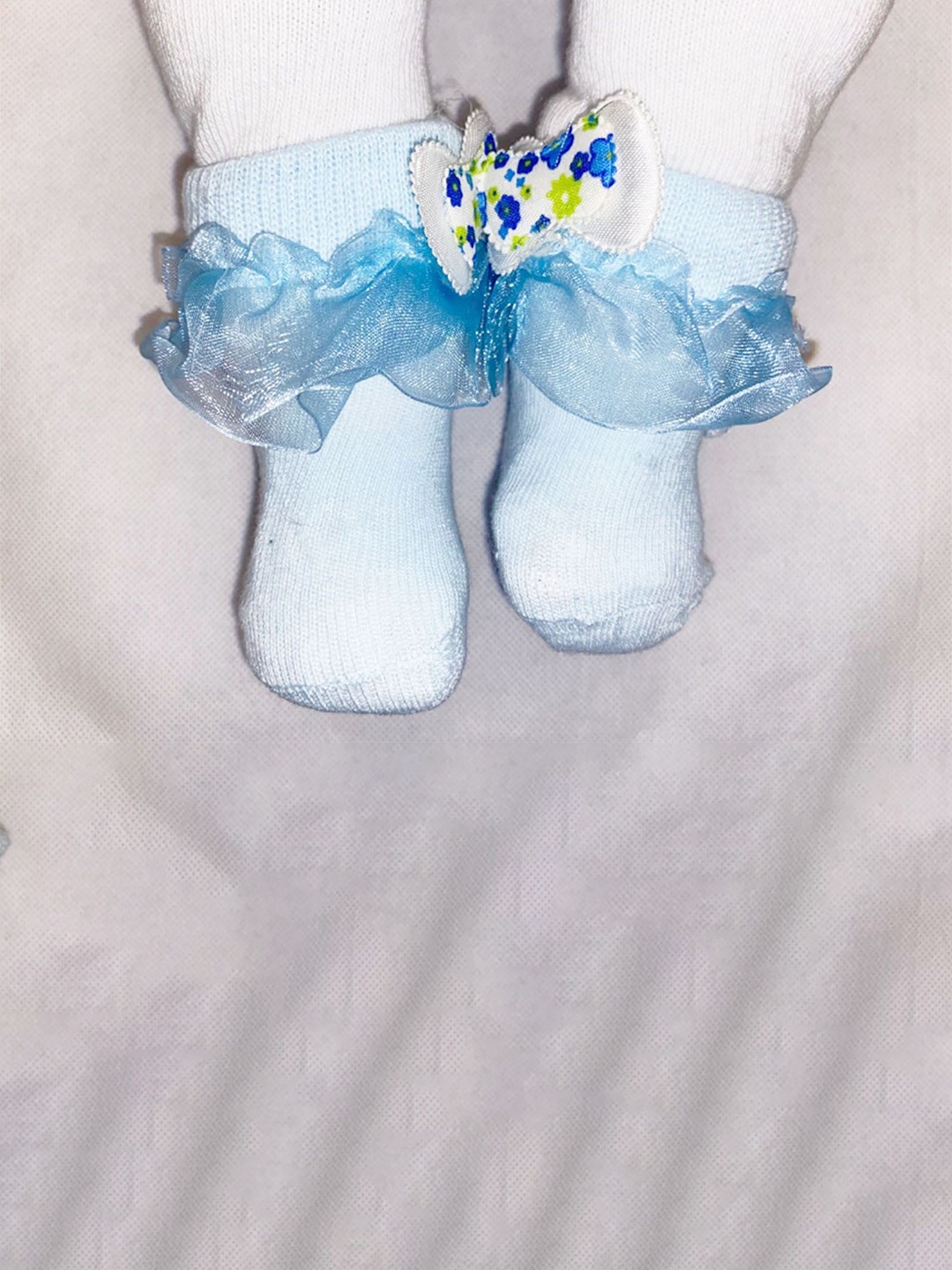 

BAESD Kids Ankle Length Frill Socks, Blue