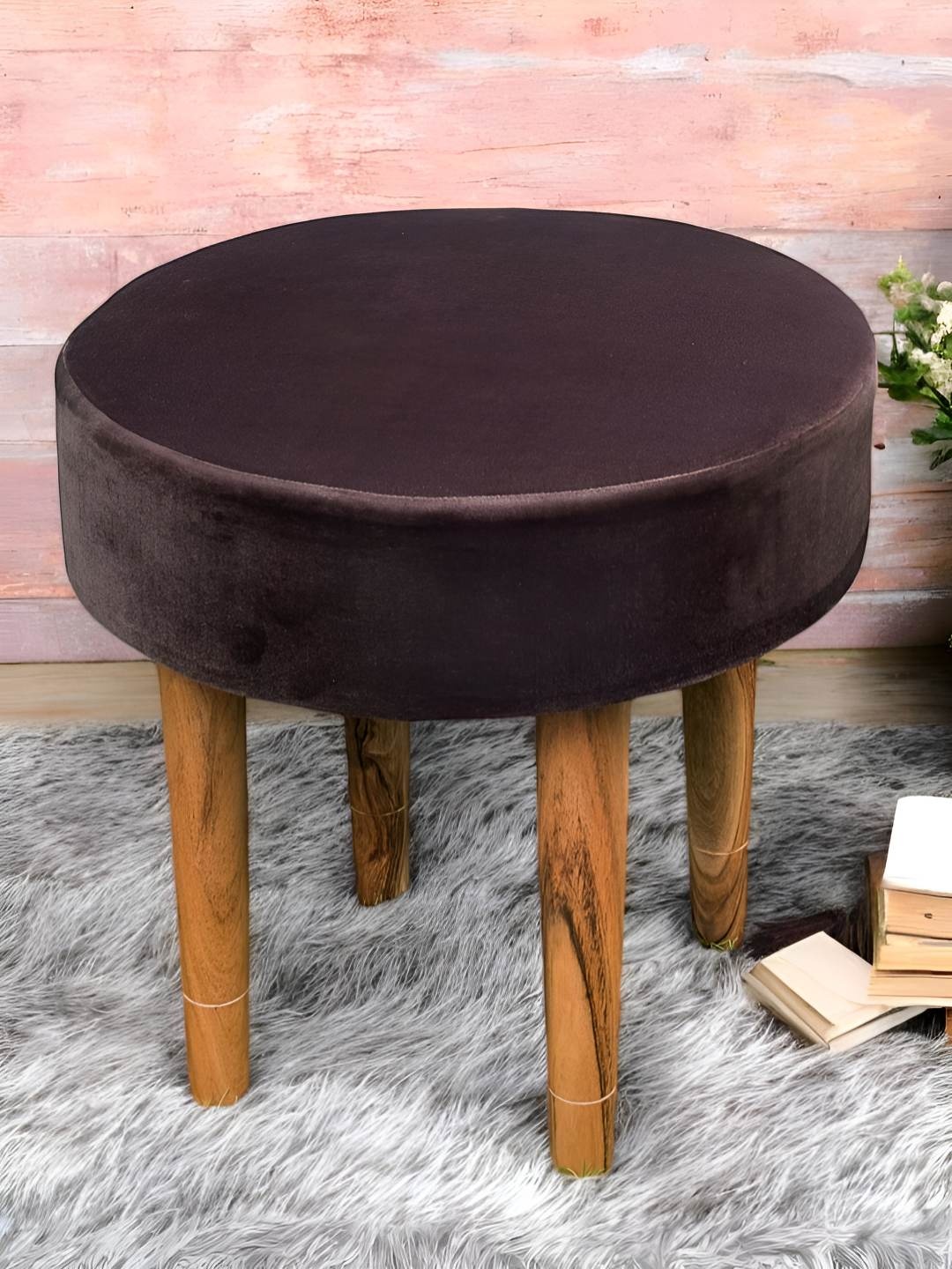 

Ikiriya Brown Wooden Round Stool