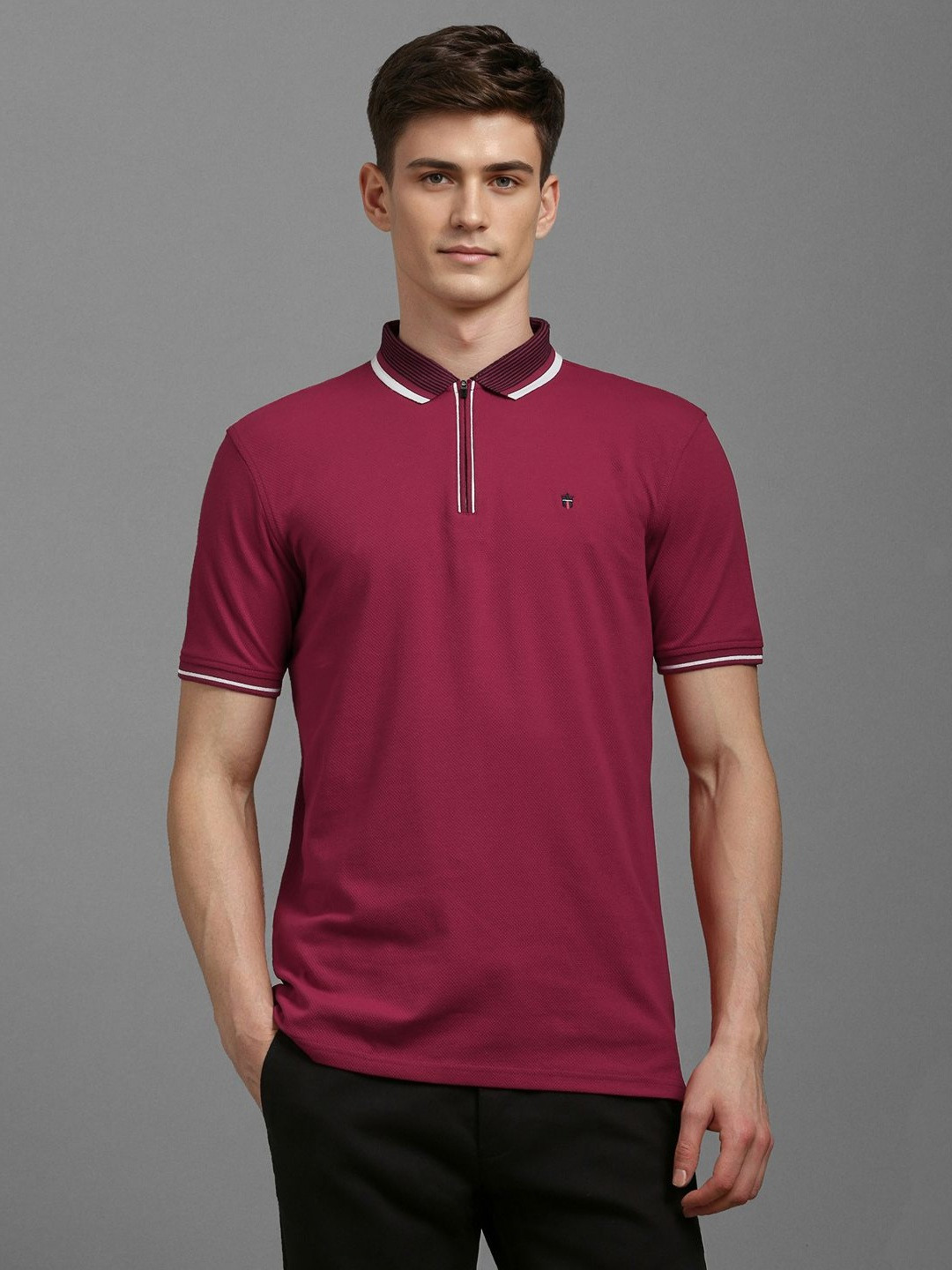 

Louis Philippe Sport Men Polo Collar Slim Fit T-shirt, Maroon