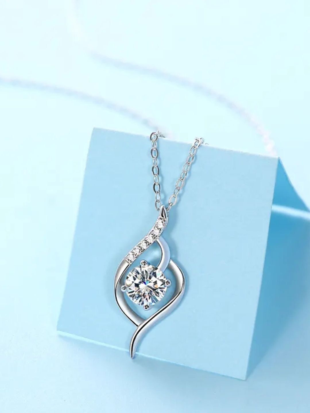 

CAUER 925 Sterling Silver Rhodium-Plated Contemporary Pendants with Chains