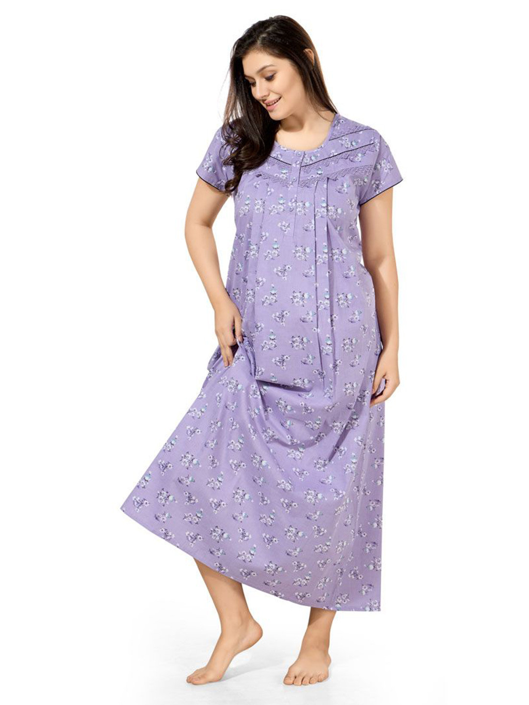 

Soulemo Printed Maxi Nightdress, Purple