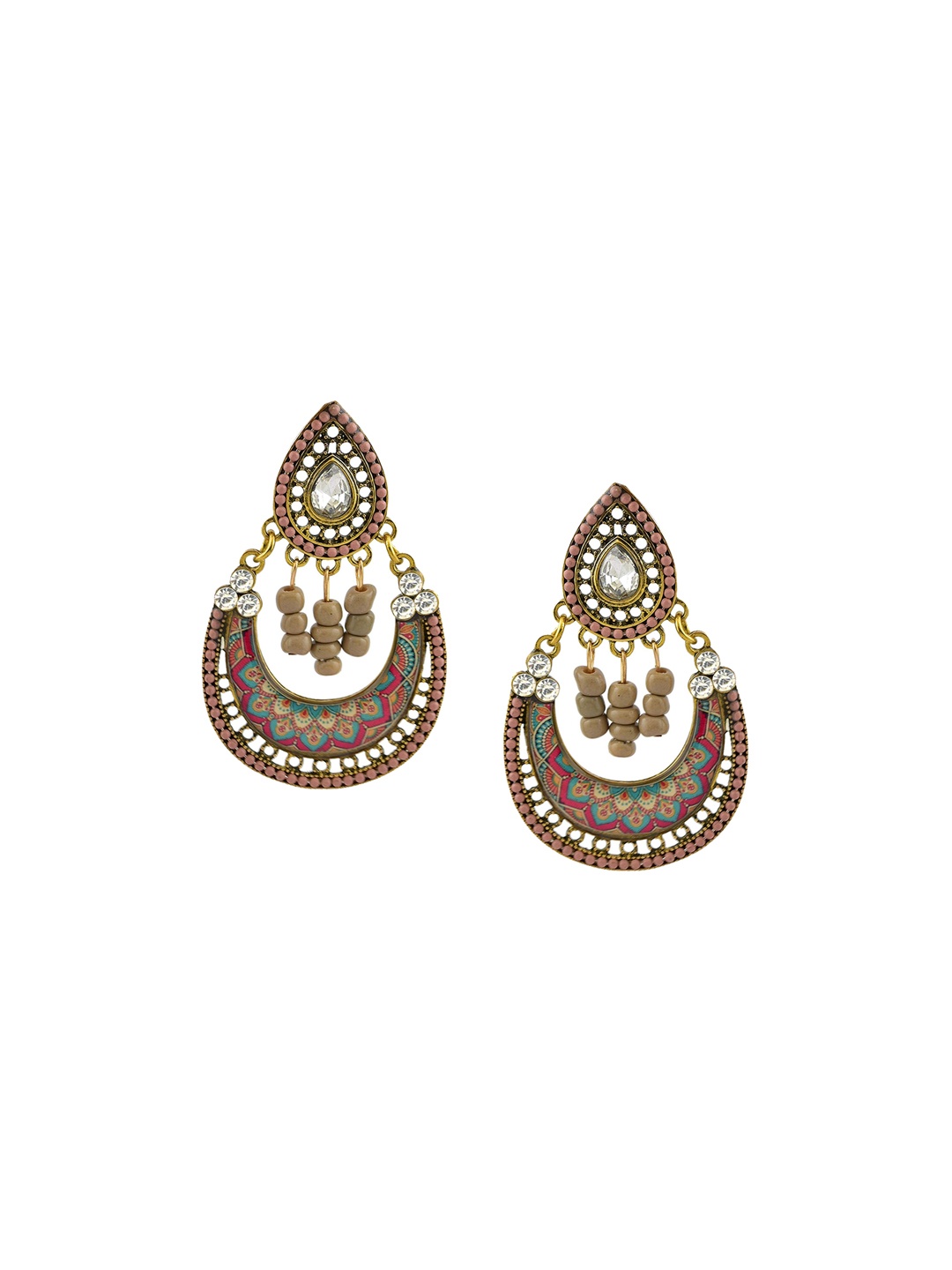 

HIGH TRENDZ Contemporary Chandbalis Earrings, Gold