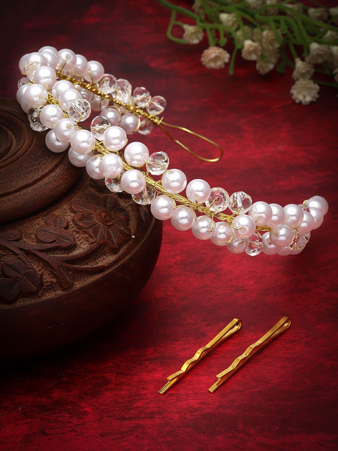 

VOGUE HAIR ACCESSORIES Women Metal Hair Accessory Set, Off white