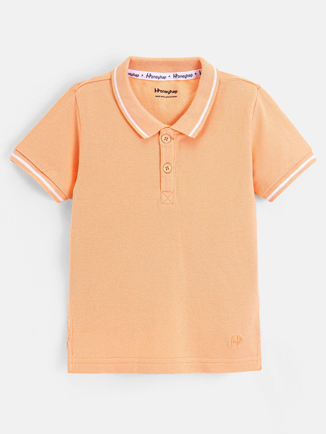 

Honeyhap Boys Henley Neck T-shirt, Peach