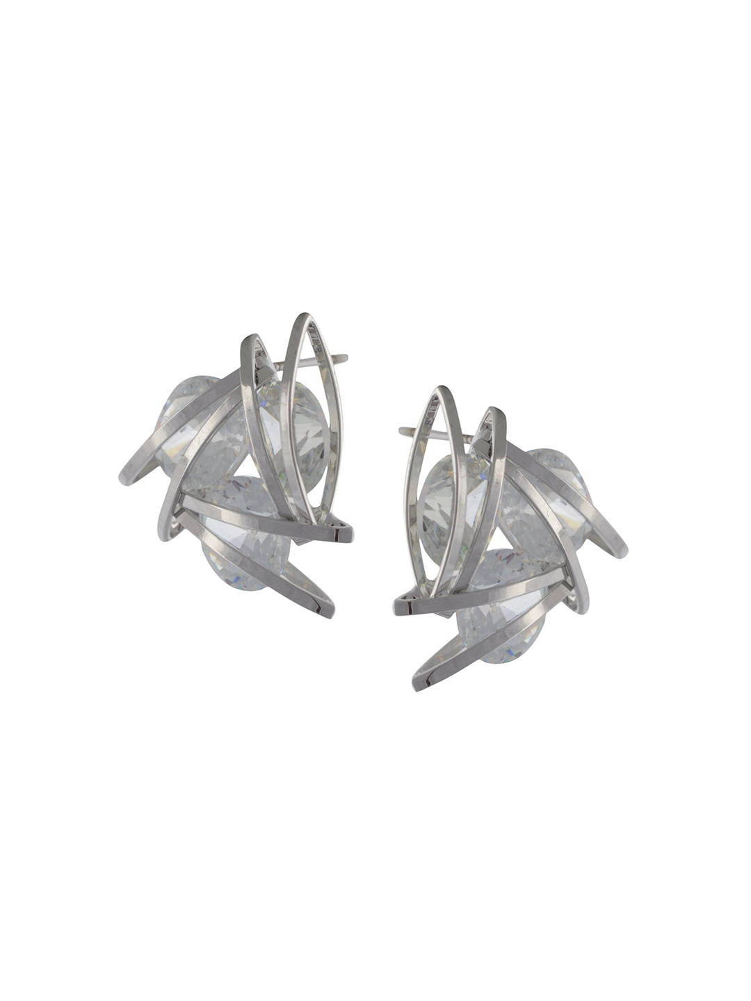 

HIGH TRENDZ Contemporary Drop Earrings, Silver