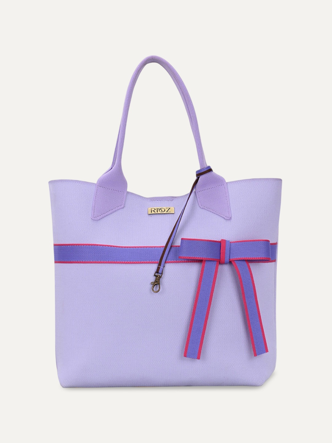 

Rioz Oversized Structured Tote Bag with Bow Detail, Purple