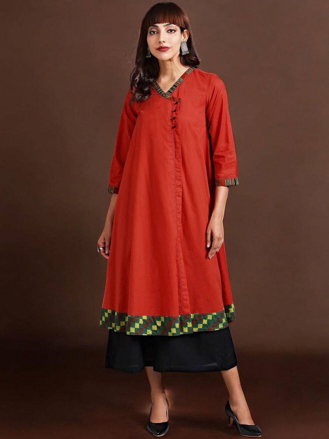 

Maati Crafts Women Kurta, Orange