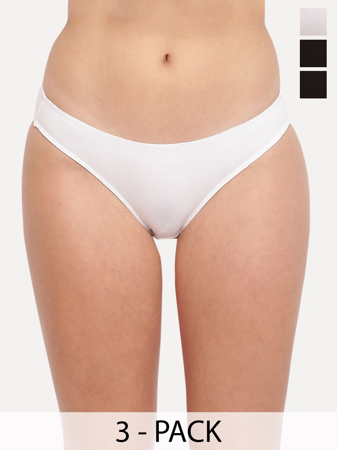 

La Intimo Women Pack Of 3 Low-Rise Bikini Briefs, Black