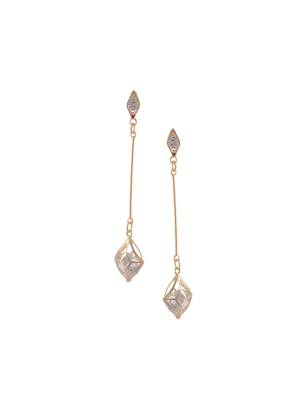 

HIGH TRENDZ Contemporary Drop Earrings, Gold