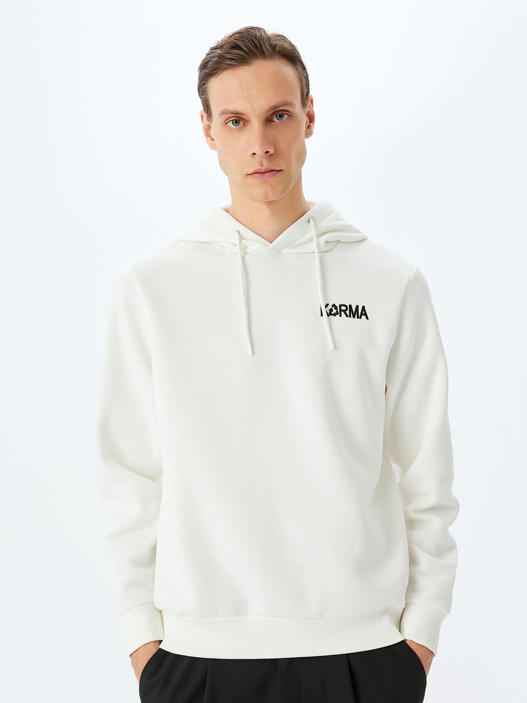 

Koton Men Hooded Pullover Sweatshirt, White