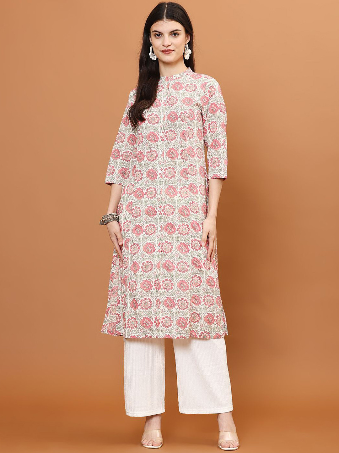 

Meena Bazaar Women Ethnic Motifs Printed Kurta, Pink