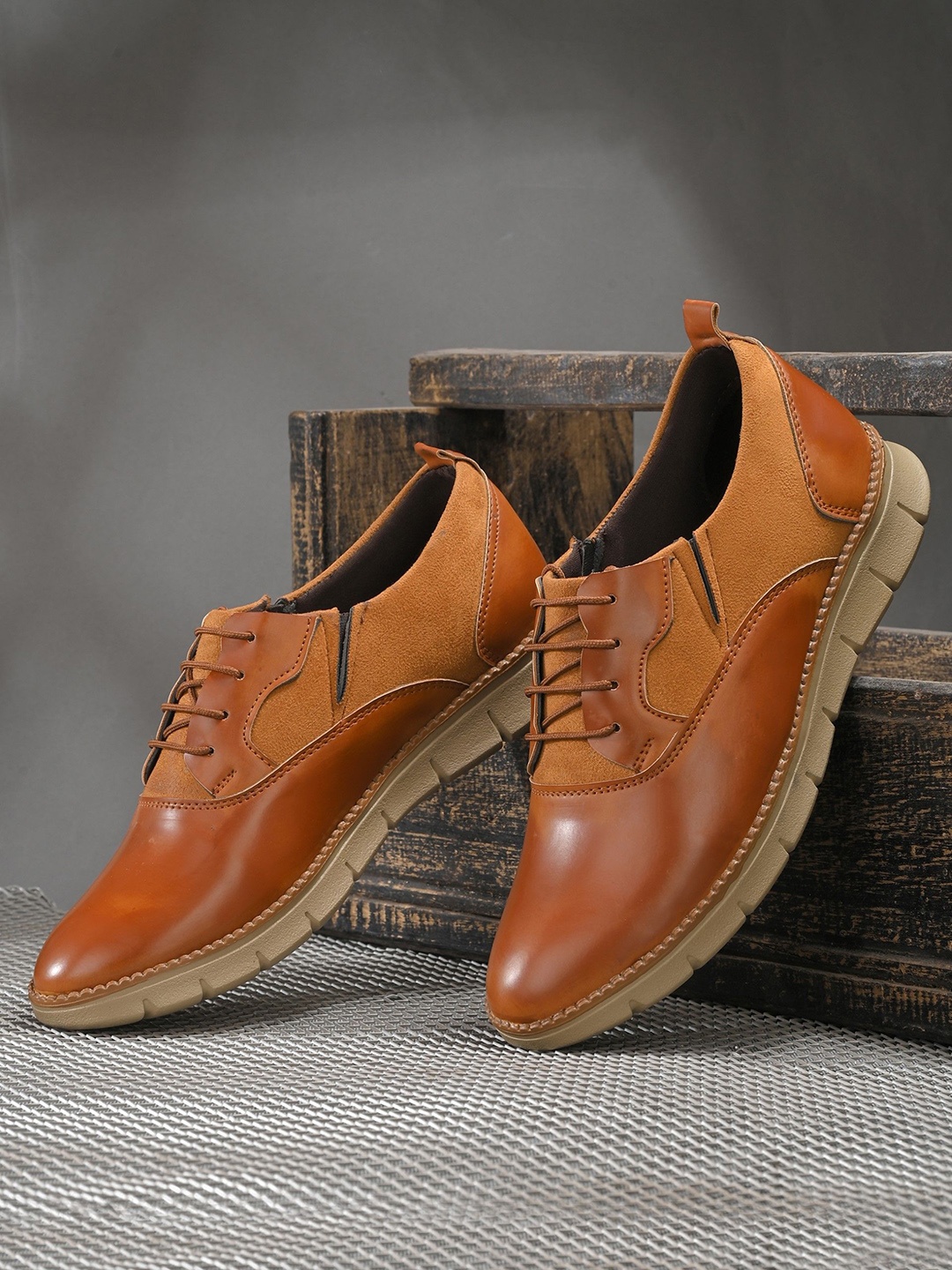 

SERVER Men Everyday Lace-Ups Boat Shoes, Tan