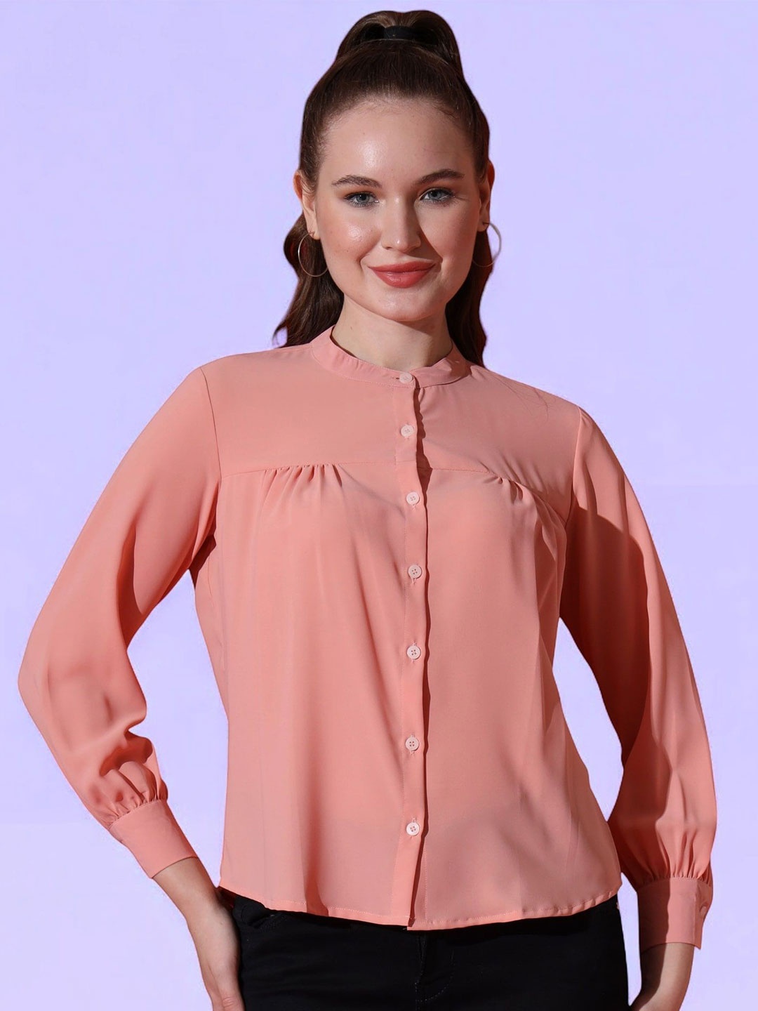 

all about you Women Opaque Casual Shirt, Peach