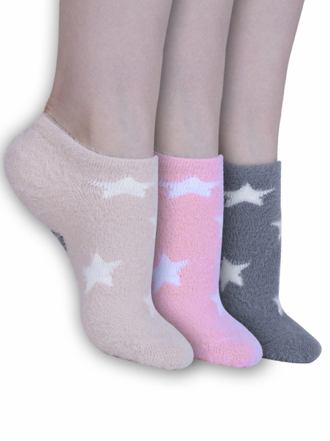 

Dollar Women Pack Of 3 Patterned Shoe Liners Socks, Pink