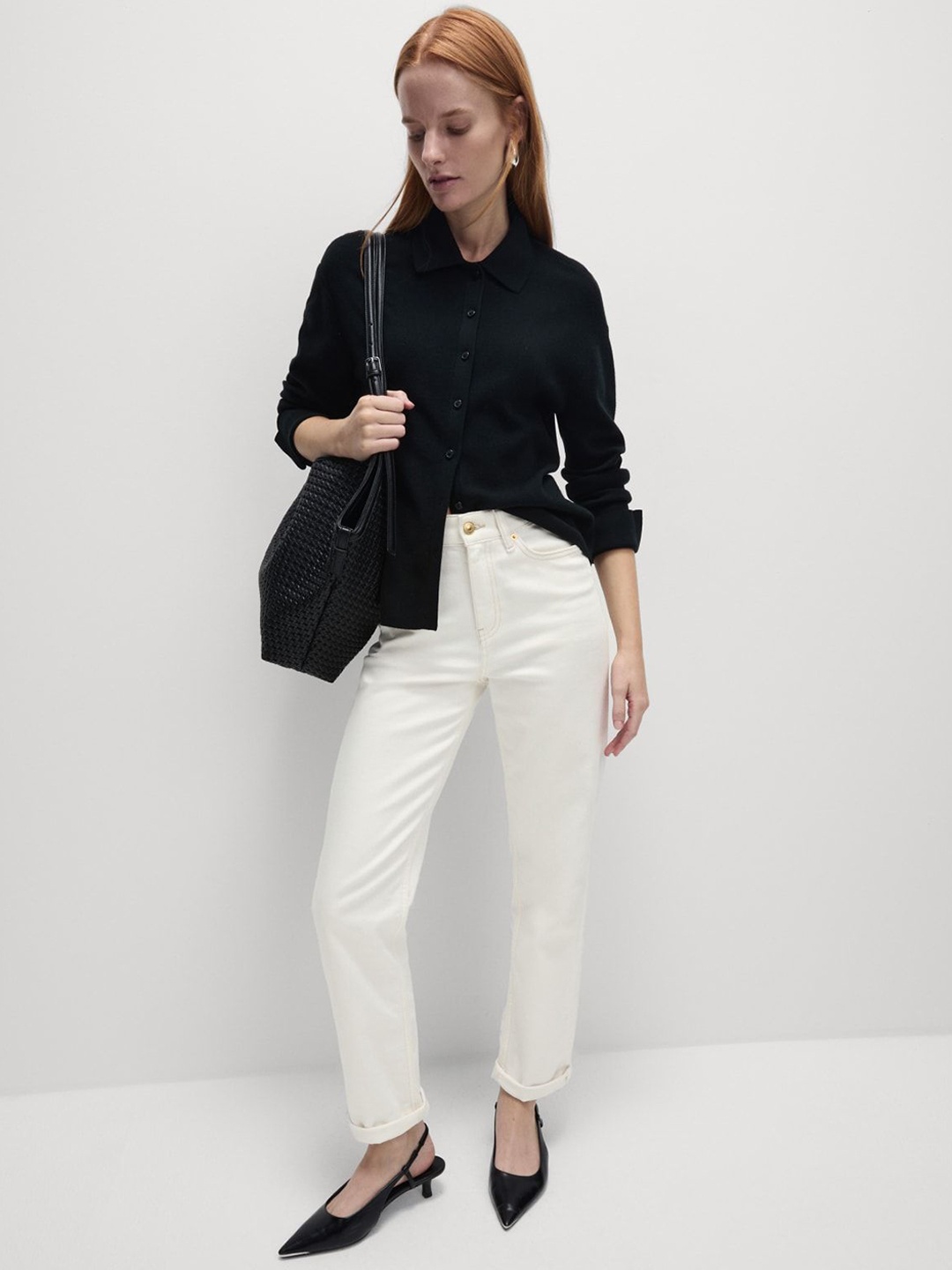 

Marks & Spencer Women Boyfriend Fit High-Rise Jeans, Beige
