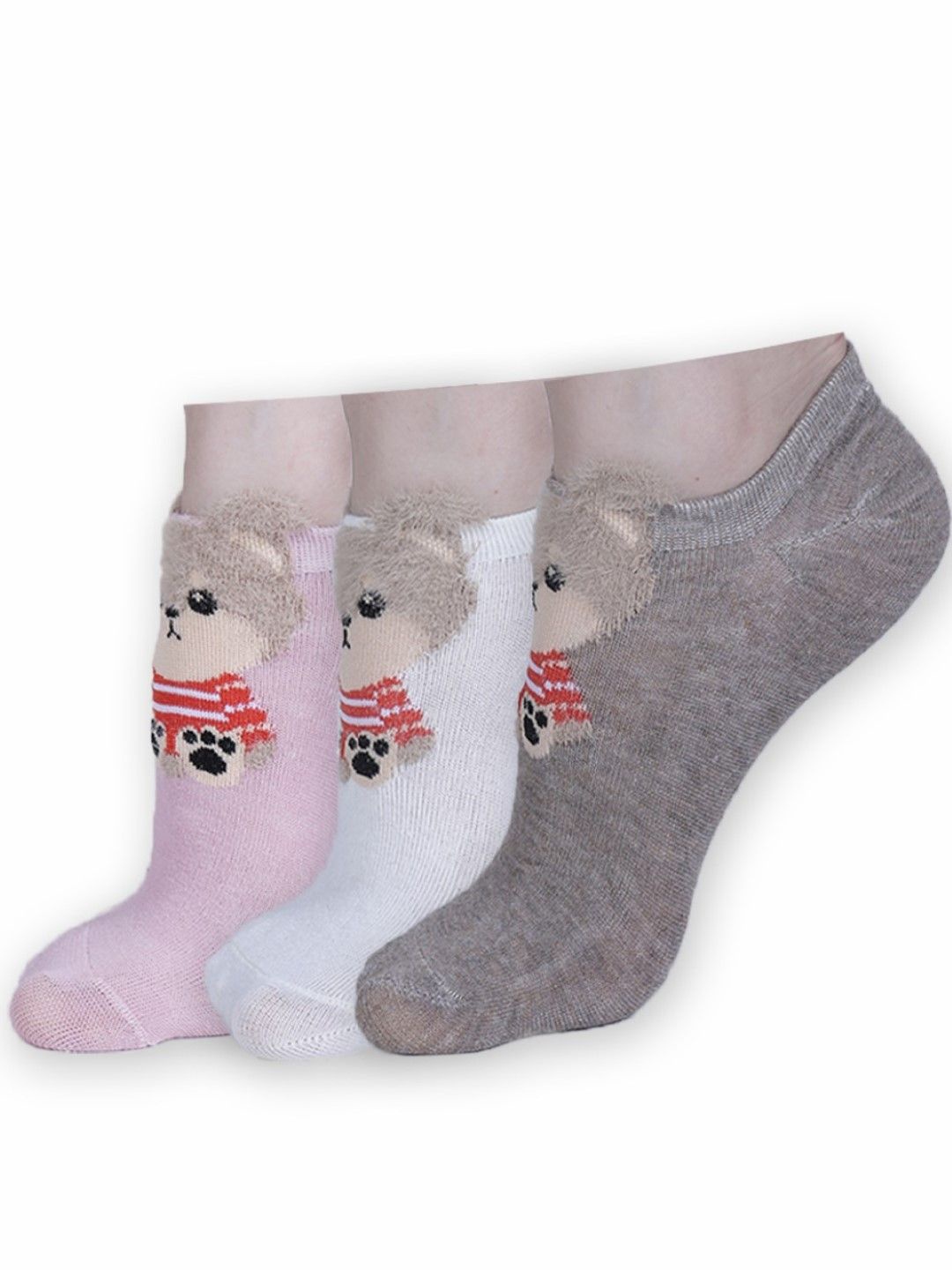

Dollar Women Pack Of 3 Patterned Cotton Socks, Pink