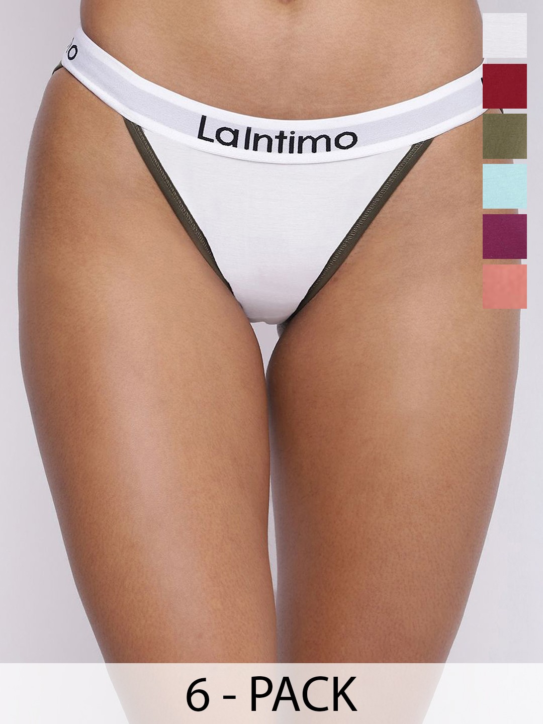 

La Intimo Pack Of 8 Bikini Briefs LIPBR090H0MC, White