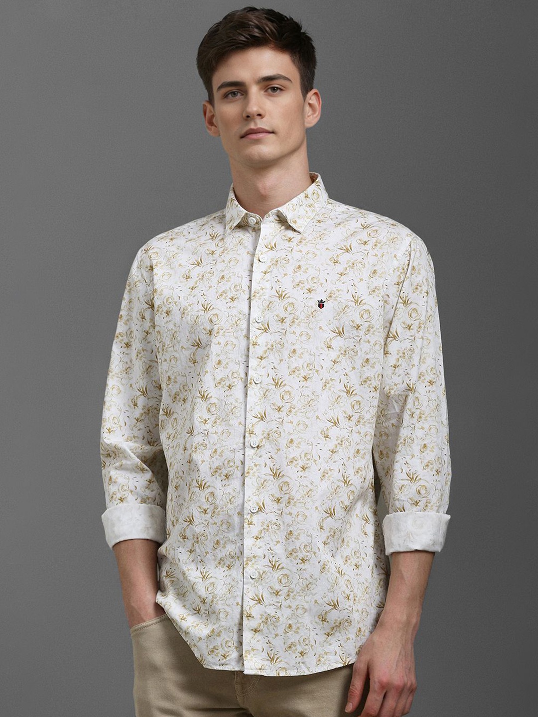 

Louis Philippe Jeans Men Slim Fit Floral Opaque Printed Casual Shirt, White